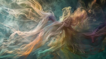 Naklejka premium Swirling wisps of color in a delicate ephemeral dance