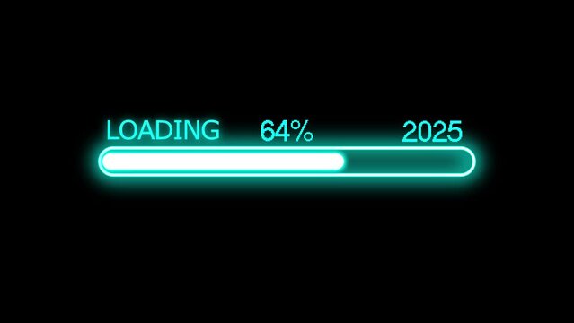 Loading bar from 2024 to 2025 new year transfer animation. Year change concept. New year 2025 loading bar animation.