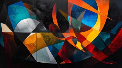Fototapeta premium Abstract shapes and geometric forms in bold contrasting colors