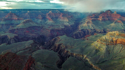 Amazing landscapes of the Grand Canyon, Arizona, USA. Beautiful natural background. Sunrise view.