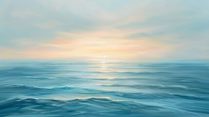 Fototapeta premium Seascape with pastel tones and golden light at dawn