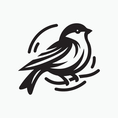 Stork logo icon of Bird ,vector illustration template design.