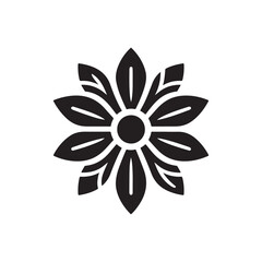 Fototapeta premium Elegant Black and White Flower Silhouette