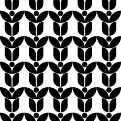 Overlapping chain mail circle pattern with modular geometric tessellating round shapes in a red and white vector illustration in a seamless tile background