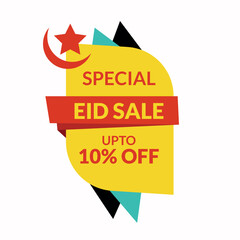 Sale sticker, tag or label of limited offer for Islamic festival, Eid Mubarak celebration background. Eid Mubarak Greetings,
