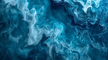 Obraz premium Abstract underwater currents with swirling blue shades elegant blending