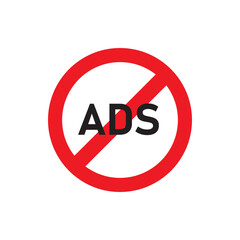 No ads icon design, isolated on white background, vector illustration