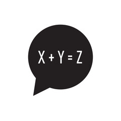 Equation solution bubble icon design, isolated on white background, vector illustration