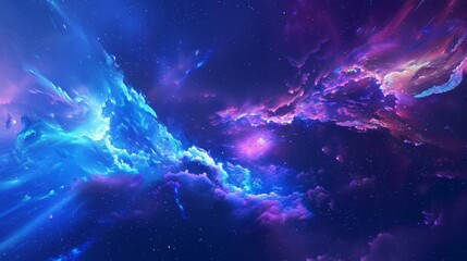 Obraz premium Dark sky with aurora borealis abstract celestial