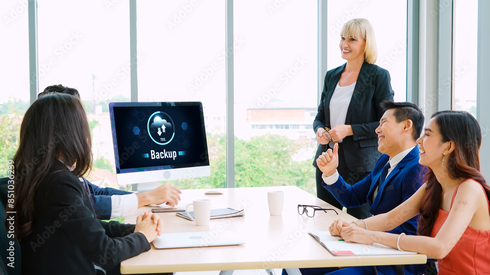 Poster backup storage data internet technology business concept. database storage cloud technology file dat