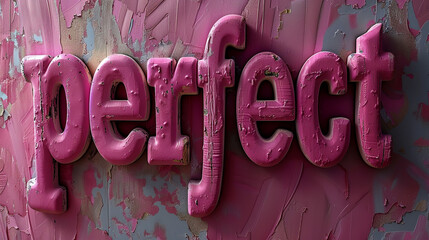 the word "perfect" on a pink background