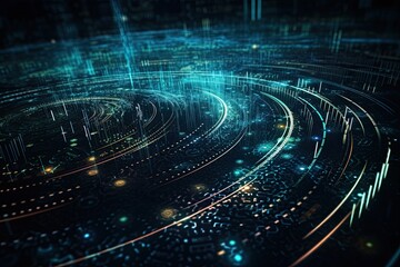 Abstract Background Illustrating Digital Transformation, System Engineering, and Programming Concepts 