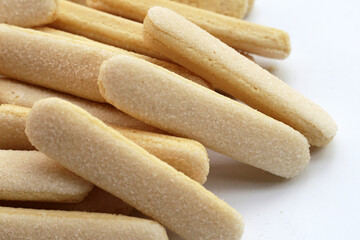 Sponge finger cookies, Italian savoiardi biscuit snack