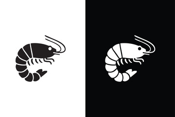Shrimp and Prawn icon vector, filled flat sign, solid pictogram isolated on white black background