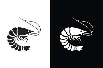 Shrimp, Prawn icon vector, filled flat sign, solid pictogram isolated on white black background