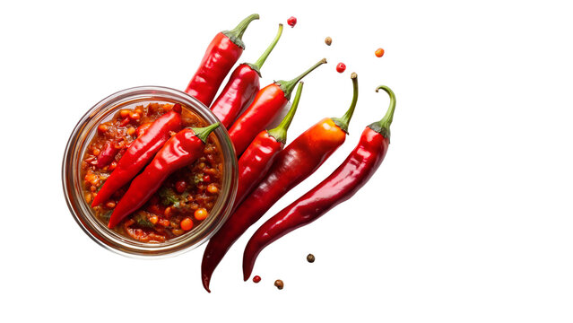 piment photo from above on isolated background