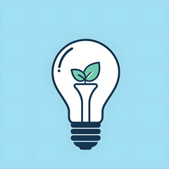 Renewable Energy Symbolized by Plant in Bulb, Eco-Innovation