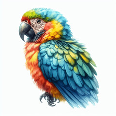 Fototapeta premium Watercolor Parrot Illustration - AI Generated