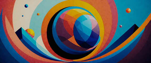 Obraz premium illustrazione con elementi geometrici a tema astratto contemporaneo