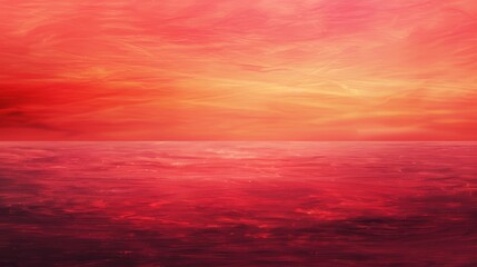 Obraz premium Abstract crimson hues fiery sunset ocean horizon