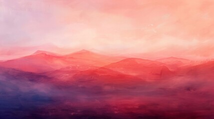 Crimson landscape soft gradients dreamy coral tones