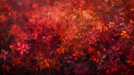 Tapestry of scarlet and vermilion vibrant tableau