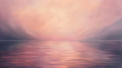 Fototapeta premium Tranquil waters with rosy glow serene scene