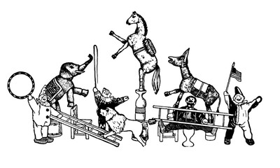 Vintage Illustration of Circus Performers