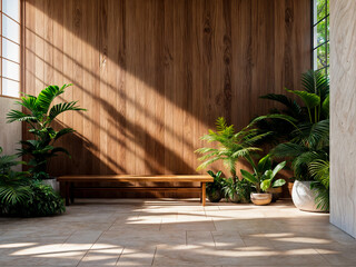 Obraz premium Um jardim ornamental no quintal de casa, oferecendo um lindo espaço para jardinagem e sossego, ideal para relaxamento e apreciação da natureza