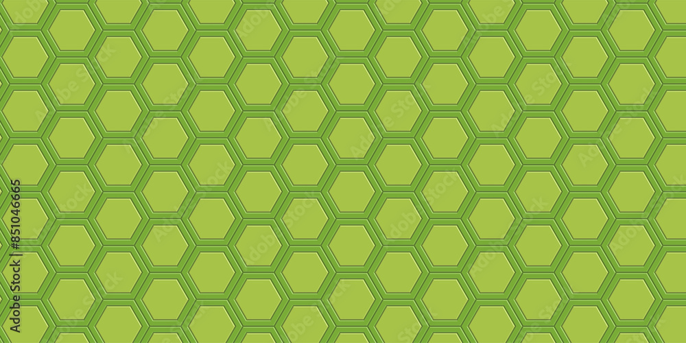 Poster seamless green honeycomb pattern with hexagonal shapes and a light green and lime geometric design