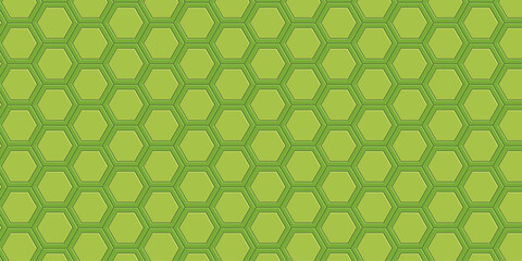 Seamless green honeycomb pattern with hexagonal shapes and a light green and lime geometric design