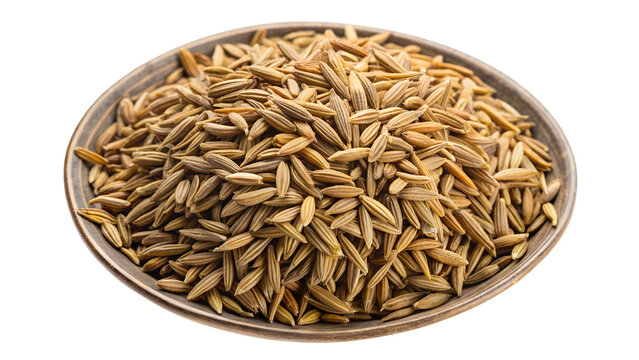 cumin photo from above on isolated background