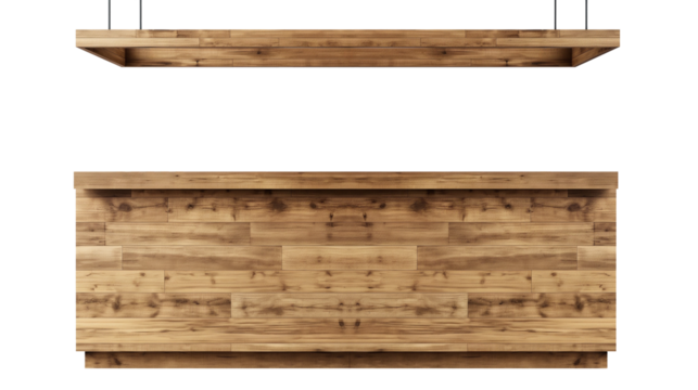 Wooden bar, barstool, isolated in the background