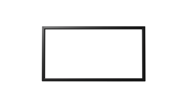 Black rectangular photo frame, isolated on the background.