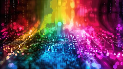 Digital technology rainbow glowing pride colors background