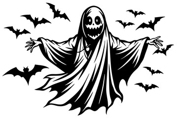 Halloween Ghosts vector illustration