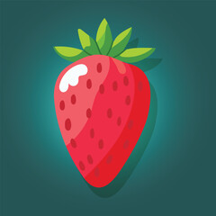 Strawberry icon in flat style vector illustration. Fresh berry on white background.