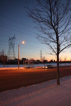 winter evening in the city
