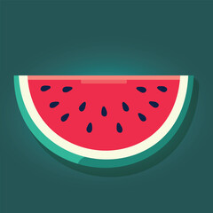 Watermelon Icon in flat style isolated on white background. Summer symbol. Vector illustration