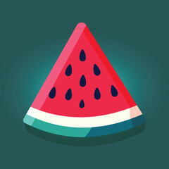 Watermelon Icon in flat style isolated on white background. Summer symbol. Vector illustration