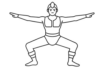 warrior pose vector illustration