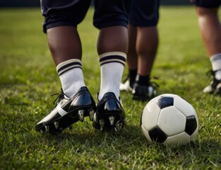 Fototapeta premium soccer player kicking the ball