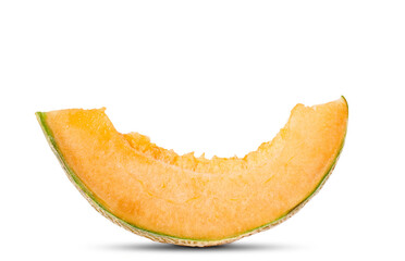 Yellow cantaloupe melon on white background