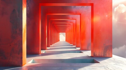 Fototapeta premium Geometric 3D Rendered Runner Design with Bold Clean Lines and Kinetic Visual Energy