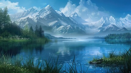 A lovely day by the mountains and lake