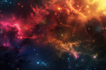 Fototapeta premium Vibrant Nebula in Outer Space at Night