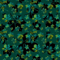 Autumn leaves seamless chestnut pattern for wrapping paper and fabrics