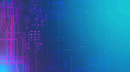 Fototapeta premium Neon Circuit Board Technology Background