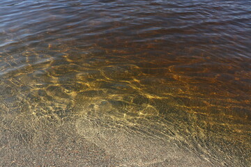 Water Ripples with rock beach