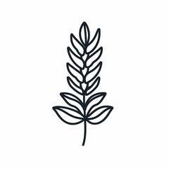 Line art drawing of wheat ear